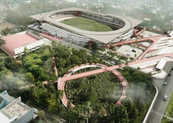 Desain Stadion Gelora Brantas bertajuk 'Sasana Pandu' yang memenangi sayembara. Renovasi Stadion Gelora Brantas masih terus digagas.