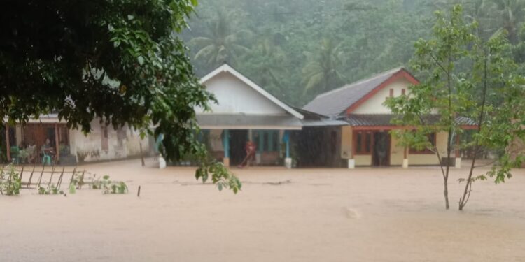 Banjir genangi rumah warga Desa Sitiarjo.