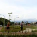 Taman Merjosari digunakan berolahraga oleh warga sekitar.