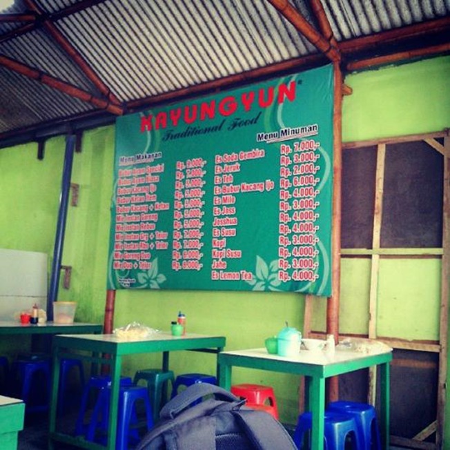 Kayungyun, warung bubur andalan mahasiswa di Malang