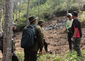 Tim gabungan Profauna Indonesia, Perhutani, BPBD, dan Polsek melakukan patrol hutan dengan turut melibatkan peran masyarakat lokal.