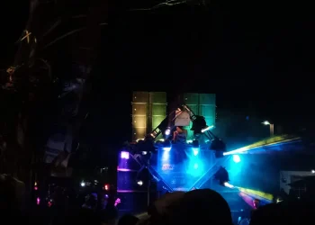 Sound Dinasty, salah satu sound sistem di Perhelatan Grebeg Suro 2023 di Desa Ampelgading, Kecamatan Tirtoyudo, Kabupaten Malang. 