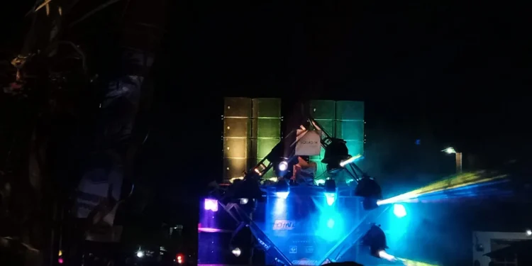Sound Dinasty, salah satu sound sistem di Perhelatan Grebeg Suro 2023 di Desa Ampelgading, Kecamatan Tirtoyudo, Kabupaten Malang.