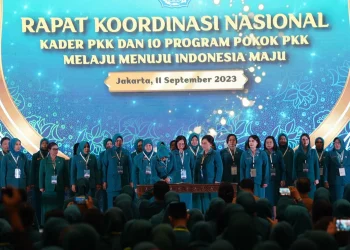 Suasana Rakornas Kader PKK dan 10 Program Pokok PKK Melaju Menuju Indonesia Maju.