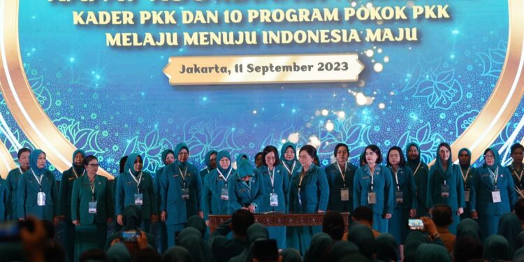 Suasana Rakornas Kader PKK dan 10 Program Pokok PKK Melaju Menuju Indonesia Maju.