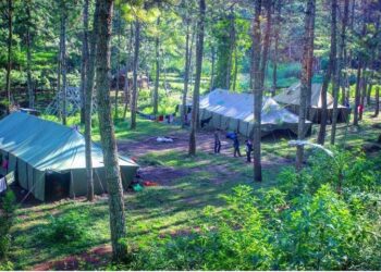 Tenda di bumi perkemahan Bedengan yang biasa dirikan oleh pengunjung.