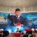 Menteri Pertahanan RI, Prabowo Subianto saat mengisi kuliah umum di UMM.