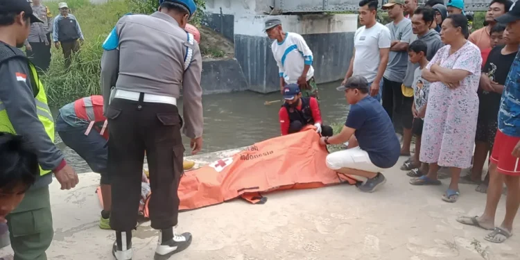 Petugas mengevakuasi jenazah korban.