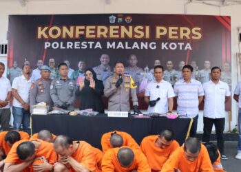 Polresta Malang Kota mengungkap penangkapan kasus narkoba di Kota Malang (M Sholeh)