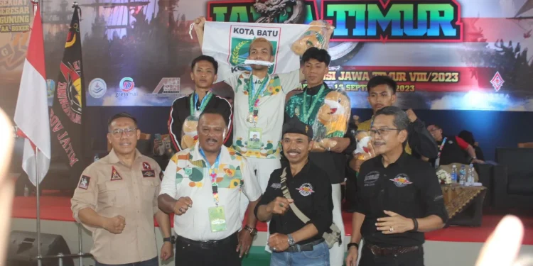 Kontingen tarung derajat Kota Batu berhasil membukukan 3 medali emas sekaligus. Foto: KONI Kota Batu