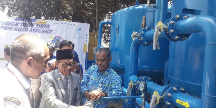 Peresmian SPAM Tower Tugu Tirta sebagai penunjang layanan air baku di Kota Malang (M Sholeh)