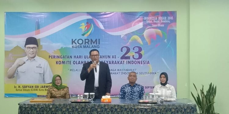 Ketua Umum KORMI Kota Malang, Sofyan Edi Jarwoko dalam peringatan HUT KORMI Kota Malang ke-23.