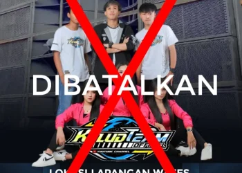 Poster pembatalan acara cek sound di Poncokusumo.