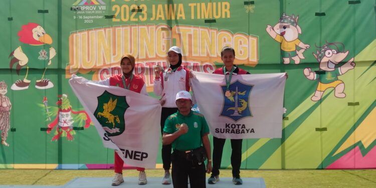 Salah satu atlet atletik asal Kabupaten Malang meraih medali emas di Porprov Jatim VIII 2023.