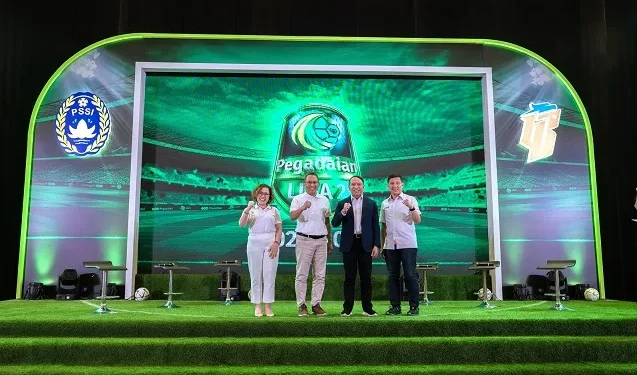 Acara launching logo untuk Pegadaian Liga 2 2023/2024.