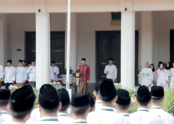 Pj. Wali Kota Malang, Dr. Ir. Wahyu Hidayat, M.M, saat memberikan sambutan.