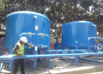 Filtrasi SPAM yang ada di Perumda Tugu Tirta Kota Malang.
