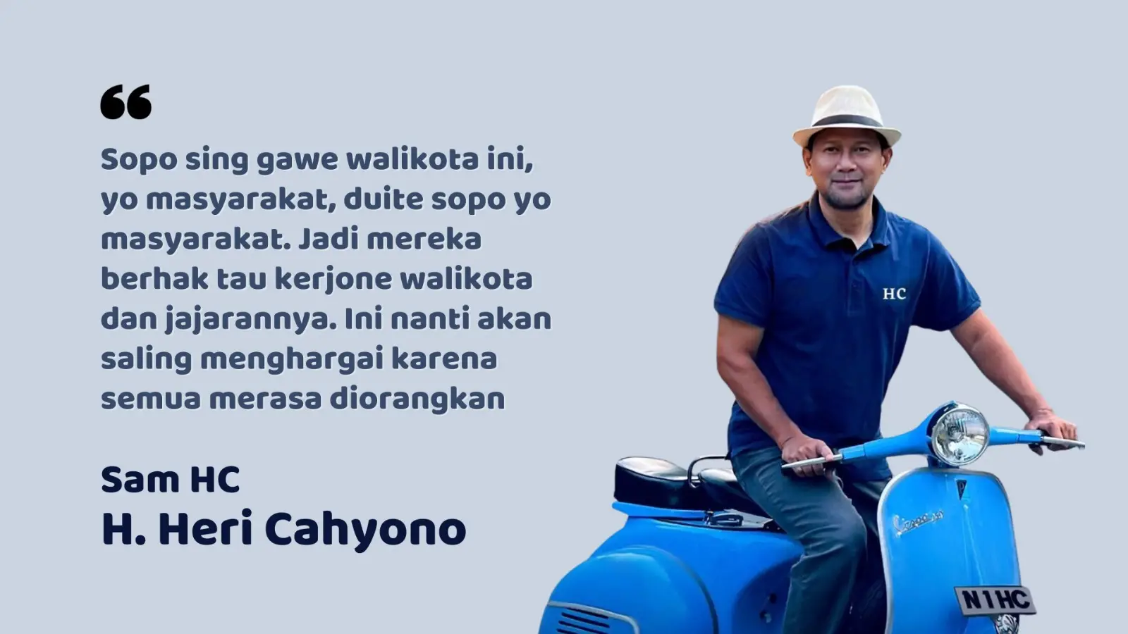 Heri Cahyono akan kembalikan demokrasi ke masyarakat sebagai pengawas pemerintahan.