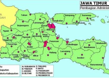 Ilustrasi kabupaten terluas di Jawa Timur.