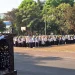 Wakil Rektor III Universitas Negeri Malang, Prof. Dr. Ahmad Munjin Nasih, S.Pd., M.Ag, saat menjadi inspektur upacara di Hari Santri Nasional.