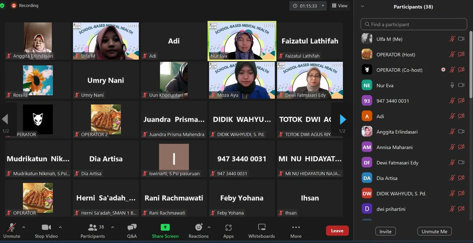 Pembukaan kegiatan oleh Wakil Dekan I Fakultas Psikologi UM.