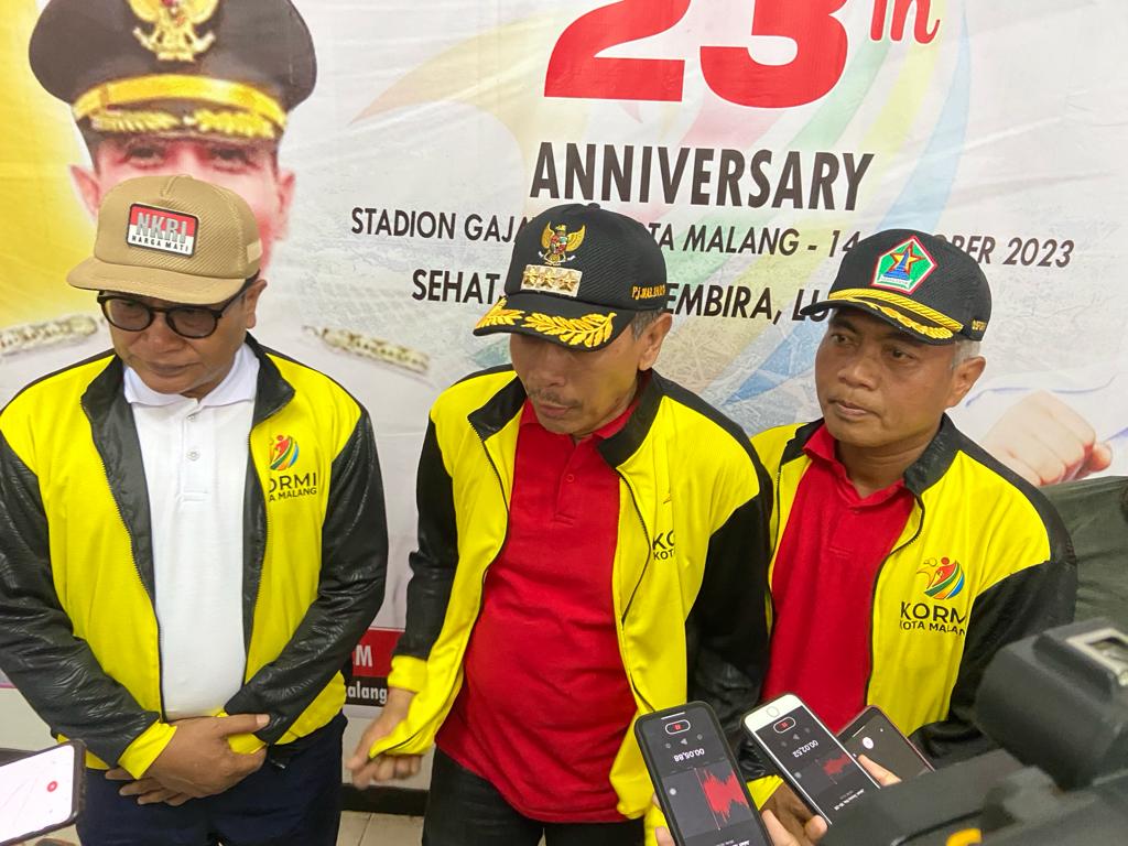 Pj Wali Kota Malang, Wahyu Hidayat dalam peringatan HUT KORMI ke-23 tahun.