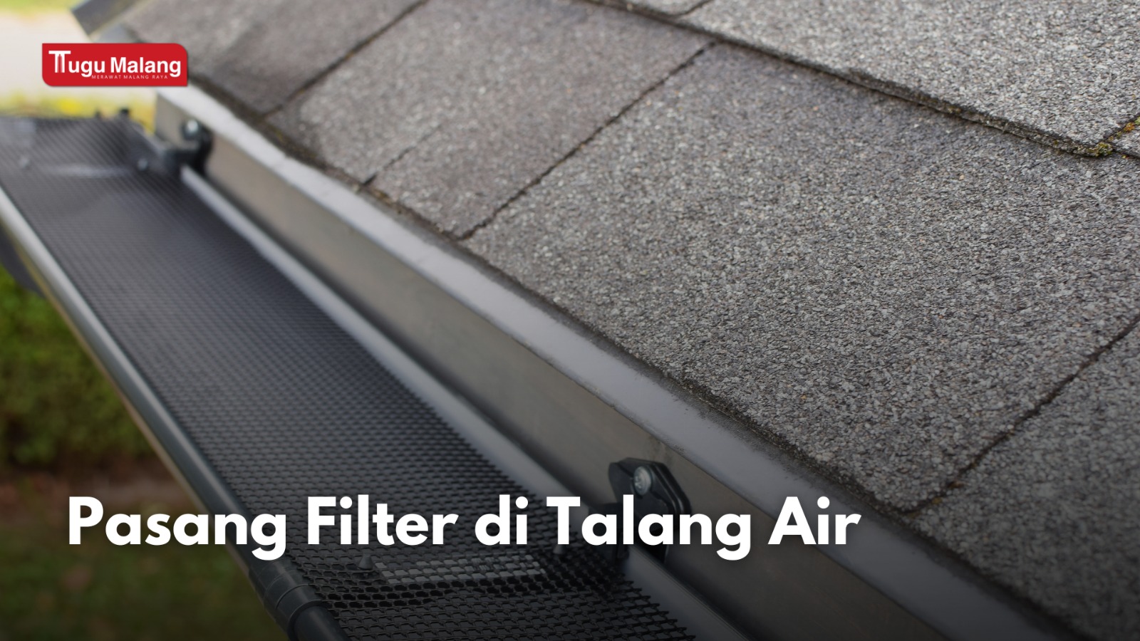 Tips atap rumah anti bocor, pasang filter untuk merawat talang air. 