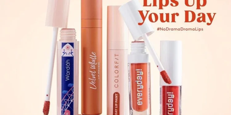 Berbagai jenis lipstik dari wardah cosmetics.