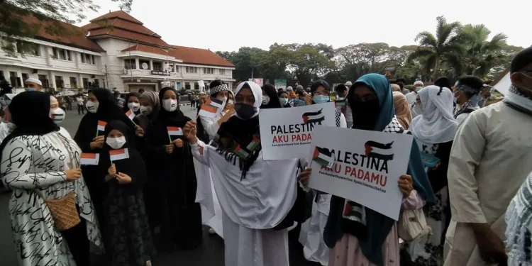 Ilustrasi aksi bela palestina.