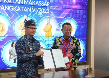 Pj Wali Kota Batu Aries Agung Paewai meresmikan 11 Aksi Perubahan Peserta PKA-LAN Angkatan VI/2023 di Balai Kota Among Tani, Selasa (3/10/2023).