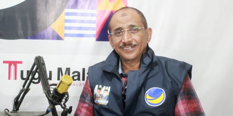 Djamal Aziz, Caleg DPR RI nomor urut 6 Dapil Malang Raya dari Partai Nasdem saat menghadiri podcast tugu inspirasi di tugumalang.id.
