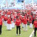 Pj Wali Kota Malang, Wahyu Hidayat (depan), turut serta pimpim giat peringatan hari guru.