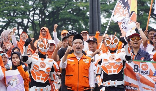 Aksi PKS Kota Malang di hari pertama masa kampanye Pemilu 2024.