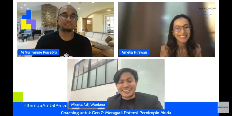 M Nur Fannie Prasetyo, Amelia Hirawan dan Mharta Adji Wardana saat sesi 4 Lead The Fest hari-14.