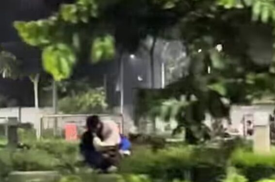 Potongan video sejoli bercumbu di Taman Merjosari (Tangkapan layar)