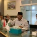 Rektor Unisma Prof Maskuri MSi (tengah) saat memberikan statement dalam konferensi pers.