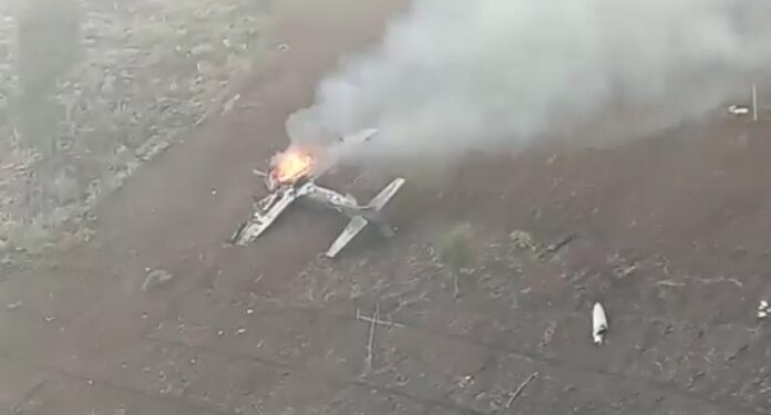 Kondisi pesawat tempur TNI AU Super Tucano yang terjatuh.