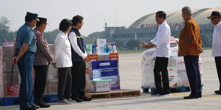 Pelepasa bantuan kemanusiaan paragon oleh presiden RI.