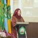 Dekan FEB UNISMA, Nur Diana, SE., M.Si saat memberikan sambutan.