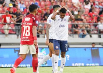 Arema FC saat menelan kekalahan atas Bali United di pekan ke-21 BRI Liga 1.
