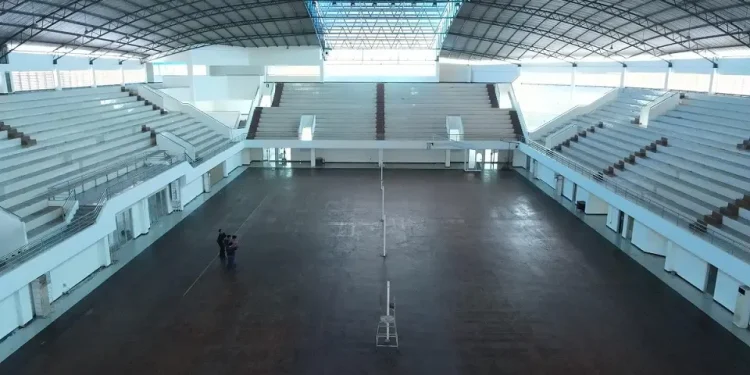 Venue GOR Ken Arok Kota Malang untuk pertandingan pekan ke-5 Liga Futsal Profesional Indonesia.