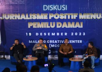 Diskusi Jurnalisme Positif yang digelar oleh IJTI Malang.