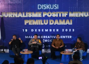Diskusi Jurnalisme Positif yang digelar oleh IJTI Malang.