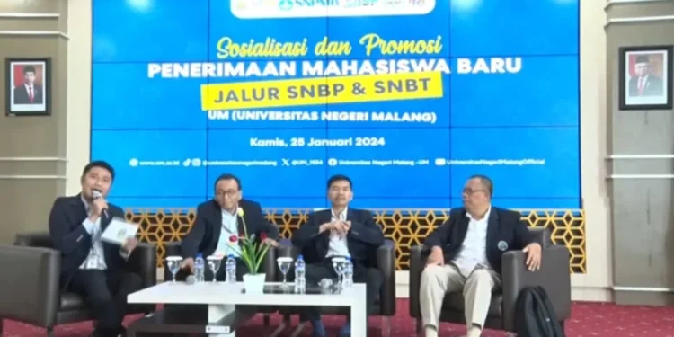 UM Gelar Sosialisasi dan Promosi Penerimaan Mahasiswa Baru Jalur SNBP dan SNBT 2024 secara daring.