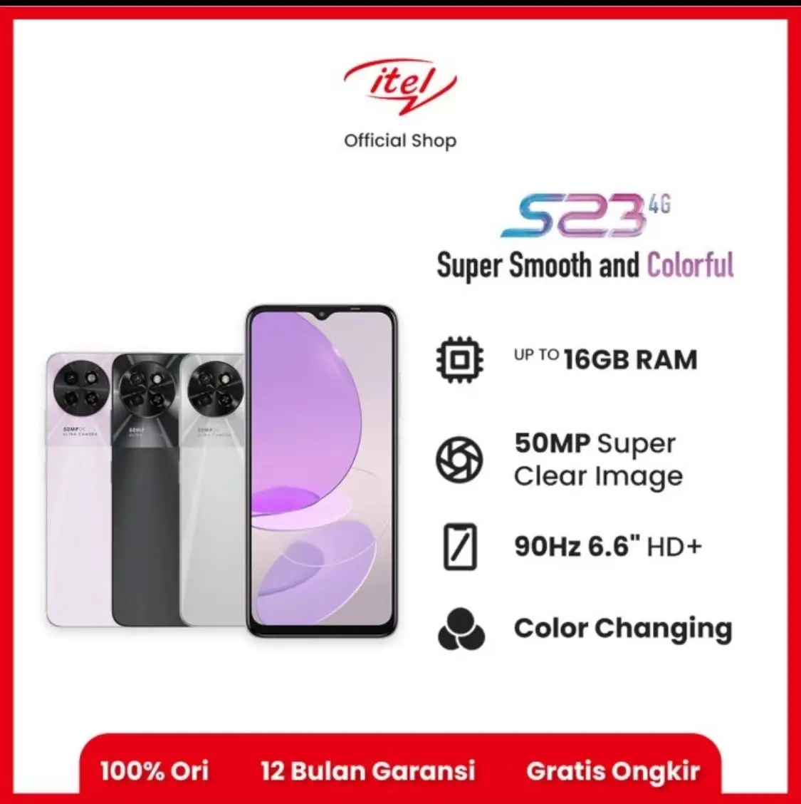 Gadget Itel S23 dengan harga di bawah Rp 1,5 juta. HP Murah Kualitas Bagus.