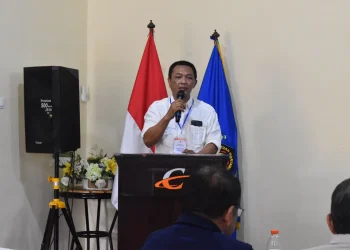 Ketua PWI Malang Raya terpilih, Cahyono (kiri) dalam Konferensi PWI Malang Raya.