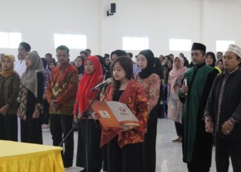 Bawaslu Kota Malang melantik pengawas TPS Kota Malang. (Foto/dok. Bawaslu Kota Malang)