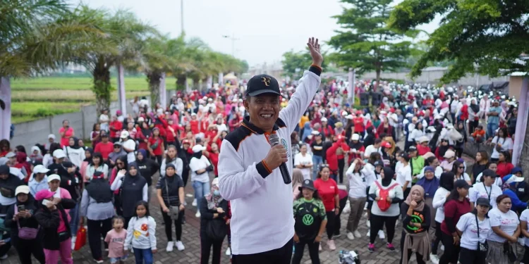 Anggota DPRD Jawa Timur, Gunawan Wibisono dalam kegiatan Senam Sehat Membangun Negeri di Malang (dok.)