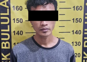 Tersangka pencurian MR usai diamankan pihak kepolisian.
