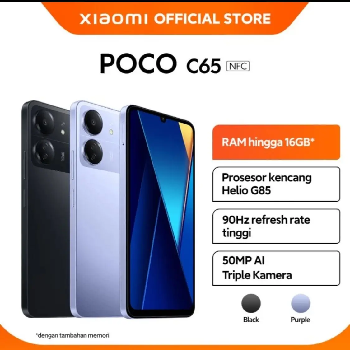 POCO C65 harga di bawah Rp 1,5 juta.